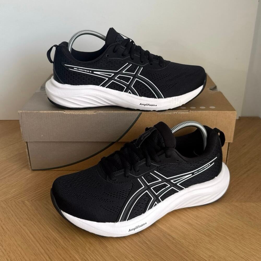 Asics Gel Contend 9 Black/White Women Running Sneakers- SZ 6.5 Wide - Picture 3 of 11